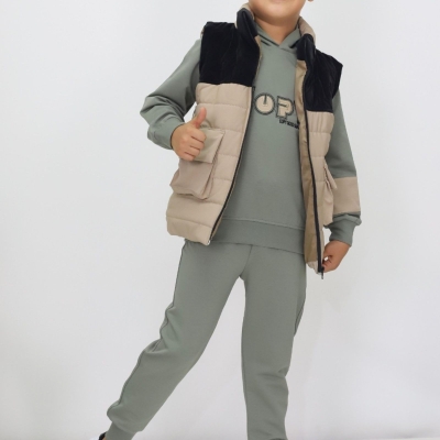 BEBİŞİM KİDS 1884-ERKEK 11/14 YAŞ YELEKLİ 3LÜ ERKEK TAKIM