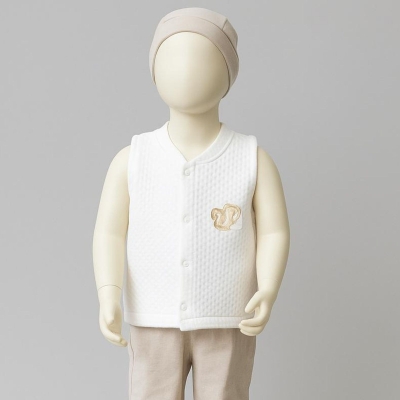 BEBİTOF 60043-UNISEX 3/12 AY SEVİMLİ YILDIZ SİNCAP NAKIŞLI YELEK