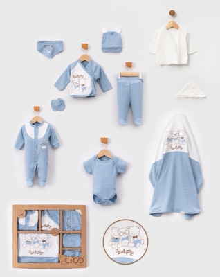 BELEMİR - 7078 / Ayıcık Nakışlı 10&#039;lu Hastane çıkış seti