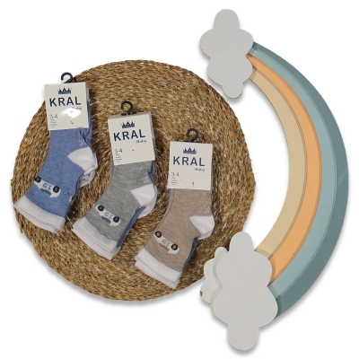 ERKEK 0/1 YAŞ 3LÜ  KARIŞIK DESENLİ KUTULU ÇORAP