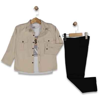 ERKEK 10/13 YAŞ GÖMLEKLİ ÜÇLÜ TAKIM