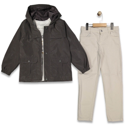 ERKEK 10/13 YAŞ NEW YORK YAĞMURLUK 3'LÜ TAKIM