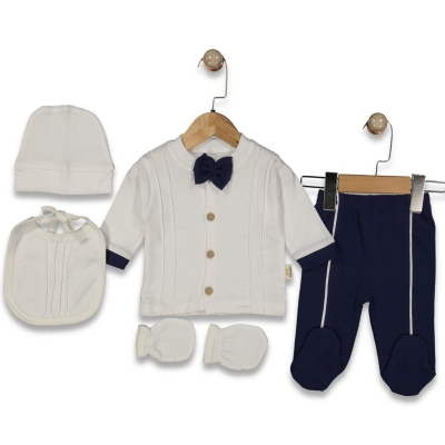 ERKEK 1/1 AY ERKEK BEBEK  YENİDOĞAN PAPYONLU 5Lİ H