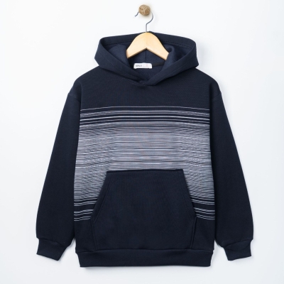 ERKEK 11/14 YAŞ ÇİZGİ BASKILI 3 İPLİK SWEATSHİRT