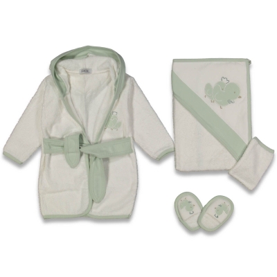 ERKEK 1/12 AY ÖRDEKLİ BORNOZ SET