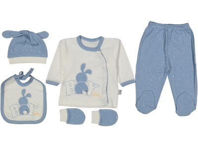 ERKEK 1/3 AY BOY TAVŞAN LI 5LI ZIBIN SET