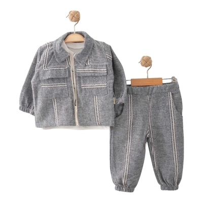 ERKEK 1/3 YAŞ ÇİZGİLİ GÖMLEK 3LÜ TAKIM