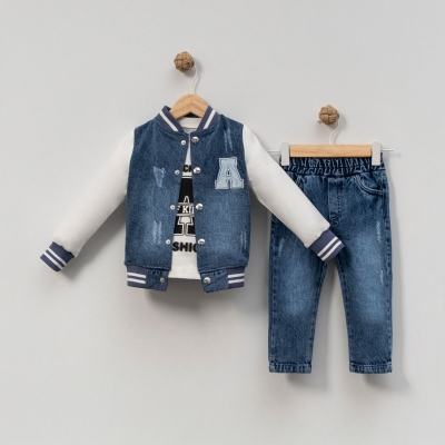 ERKEK 1/4 YAŞ A YAZILI HIRKALI 3 LÜ TAKIM