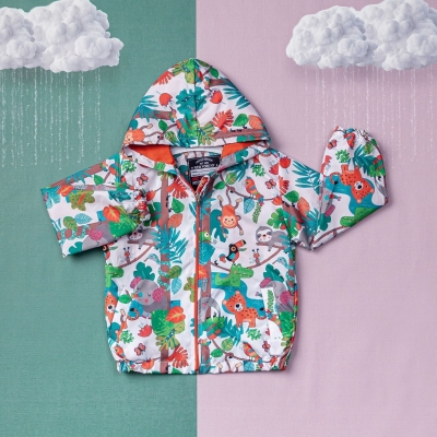 ERKEK 1/4 YAŞ ASLAN FİL BASKILI YAGMURLUK