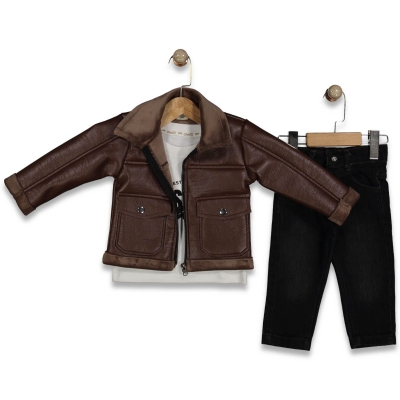 ERKEK 1/4 YAŞ DERİ MONT 3 LÜ TAKIM