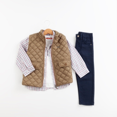 ERKEK 1/4 YAŞ KAPİTONE YELEKLİ 4 LÜ TAKIM