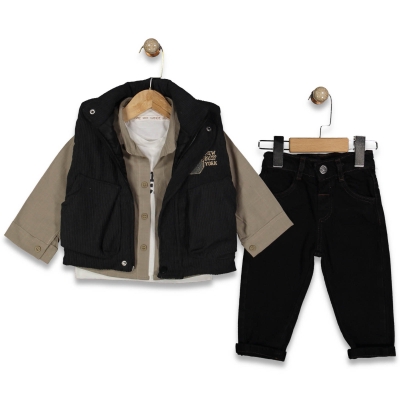 ERKEK 1/4 YAŞ SÜZİNE C NAKIŞLI KADİFE YELEK 4 LÜ T