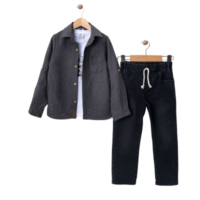 ERKEK 1/5 YAŞ GOOD FEAR GÖMLEKLİ 3'LÜ  TAKIM