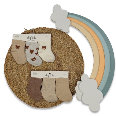 ERKEK 1/6 AY AYICIK DESENLİ YENİDOĞAN ÇORABI