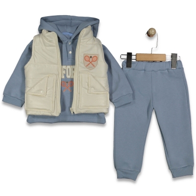 ERKEK 2/4 YAŞ YELEKLİ 3 LÜ TAKIM