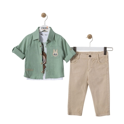 ERKEK 2/5 YAŞ GÖMLEKLİ 3 LÜ TAKIM