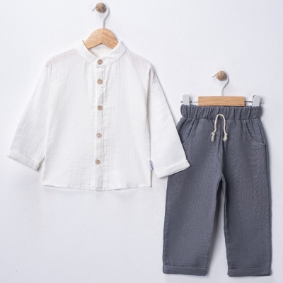 ERKEK 2/5 YAŞ MÜSLİN GÖMLEKLİ TAKIM