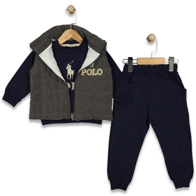 ERKEK 2/5 YAŞ POLO YELEKLİ ÜÇLÜ TAKIM