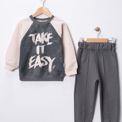 ERKEK 2/5 YAŞ TAKE IT EASY BASKILI  REGLAN KOL TAK