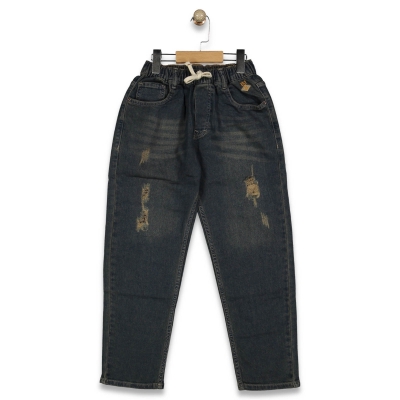 ERKEK 2/5 YAŞ YIRTIK KOT BEL İP BAĞLAMALI PANTALON