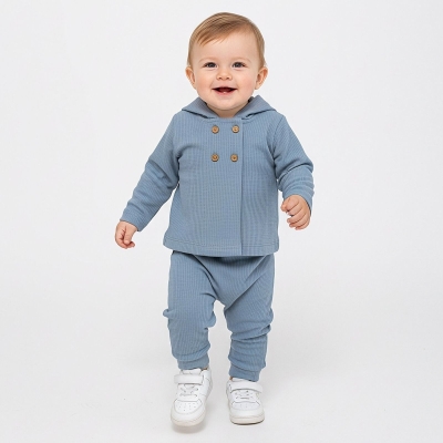 ERKEK 3/12 AY KAPŞONLU İNTERLOK 3 LÜ TAKIM