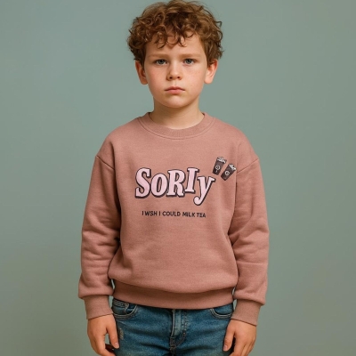 ERKEK 3/12 YAŞ SORRY BASKILI SIFIR YAKA SWEAT