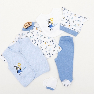 ERKEK 3/3 AY TAVŞANLI YELEKLİ 6LI ZIBIN TAKIM