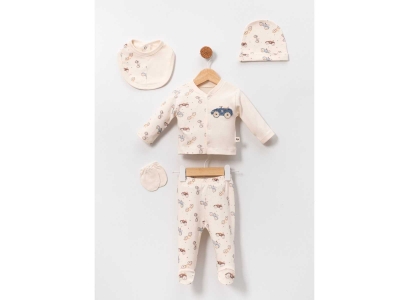 ERKEK 3/6 AY ARABA NAKIŞLI 5Lİ ZIBIN SET