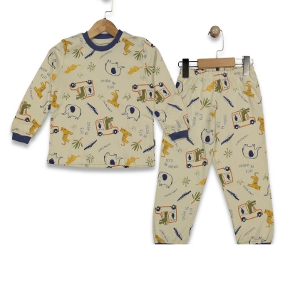 ERKEK 3/6 YAŞ ARABALI FİLLİ PJAMA TAKIM