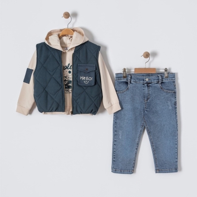 ERKEK 3/6 YAŞ EXPLORE 3'LÜ HELLO NAKIŞLI TAKIM