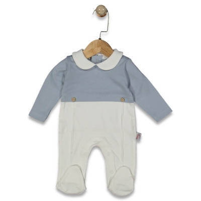 ERKEK 3/9 AY BEBE YAKALI DÜĞMELİ  TULUM