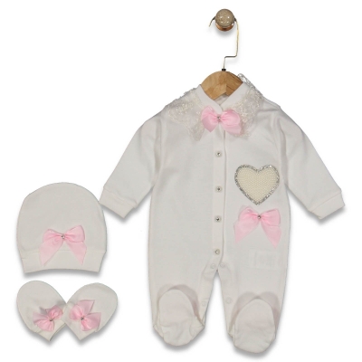 ERKEK 3/9 AY İNCİLİ KALP NAKIŞLI DANTELLİ TULUM SE