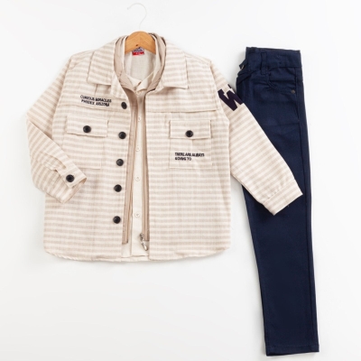 ERKEK 5/8 YAŞ ÇİZGİLİ GÖMLEKLİ 4 LÜ TAKIM