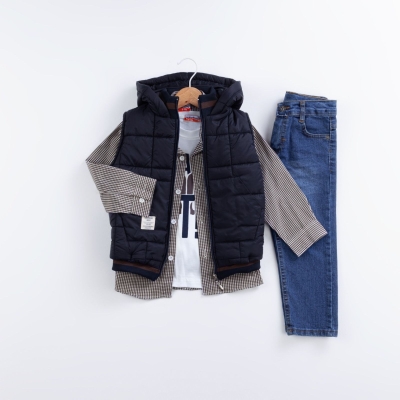 ERKEK 5/8 YAŞ KARELİ GÖMLEKLİ 4 LÜ TAKIM