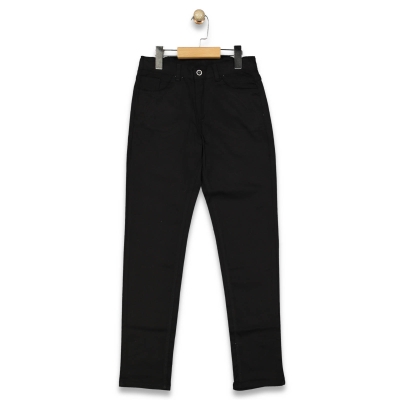 ERKEK 5/8 YAŞ KETEN LİKRALI SİYAH PANTALON