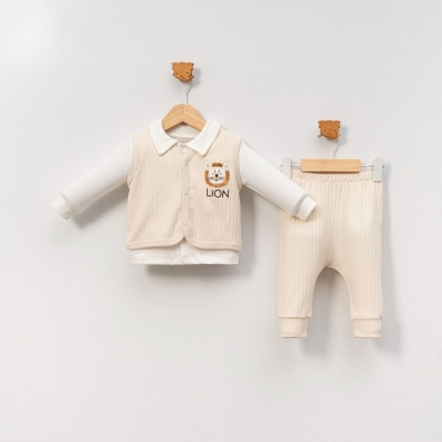 ERKEK 6/12 AY ASLAN NAKIŞLI GENİŞ RAPORLU YELEKLİ