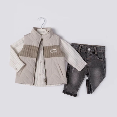 ERKEK 6/18 AY ORTASI TRİKOLU 3 LÜ YELEKLİ TAKIM