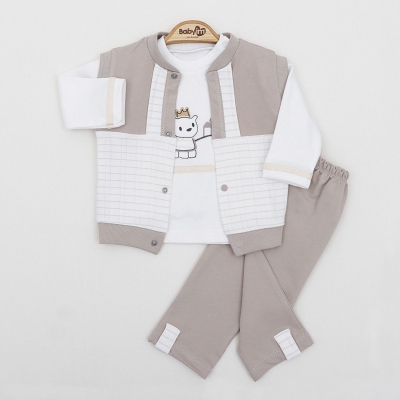 ERKEK 6/18 AY YELEKLİ  DETAYLI 3,LÜ TAKIM