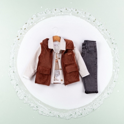 ERKEK 6/24 AY KADİFE YELEKLİ TAKIM