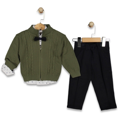 ERKEK 6/24 AY NOKTA DESENLİ TRİKO HIRKALI  TAKIM