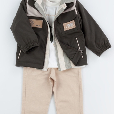 ERKEK 6/9 YAŞ ARMALI YANDAN CEPLİ CEKET TAKIM