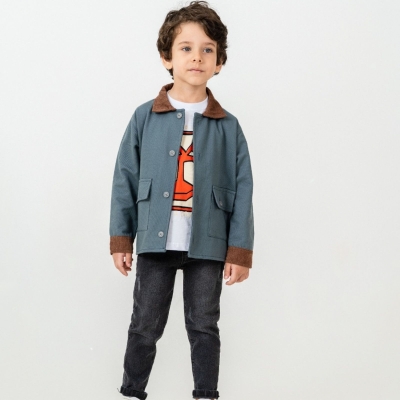 ERKEK 6/9 YAŞ PALMİYE BASKILI ÇOCUK ÜÇLÜ TAKIM