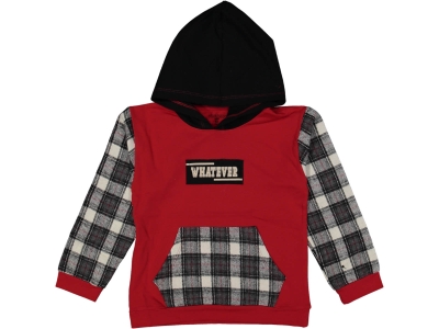 ERKEK 6/9 YAŞ WHATEVER BASKILI EKOSELİ KAPŞONLU SWEAT