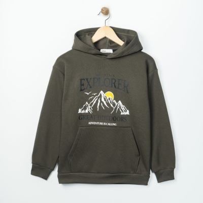 ERKEK 7/10 YAŞ EXPLORER BASKILI 3 İPLİK SWEATSHİRT