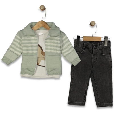 ERKEK 9/18 AY DİK YAKA TRİKO HIRKA KOTLU TAKIM