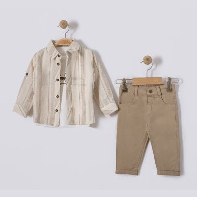 ERKEK 9/24 AY ÇİZGİLİ GÖMLEKLİ TAKIM