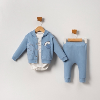 ERKEK 9/24 AY DİNOZOR NAKIŞLI 3&#039;LÜ ERKEK TAKIM