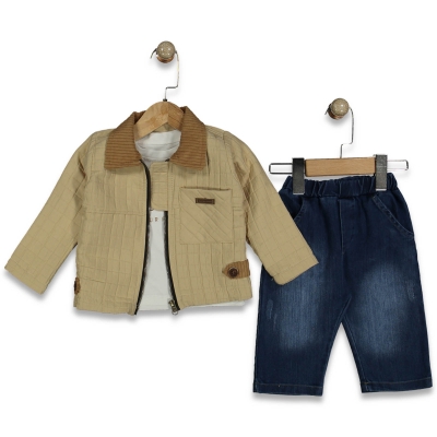 ERKEK 9/24 AY KADİFE YAKA KAPİTONE CEKET 3’LÜ TAKI