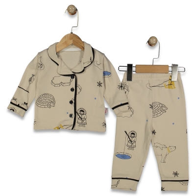 ERKEK 9/24 AY KUZEY KUTUP BASKILI PJAMA TAKIM