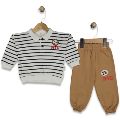 ERKEK 9/24 AY NYC ÇİZGİLİ YAKALI 2Lİ  TAKIM
